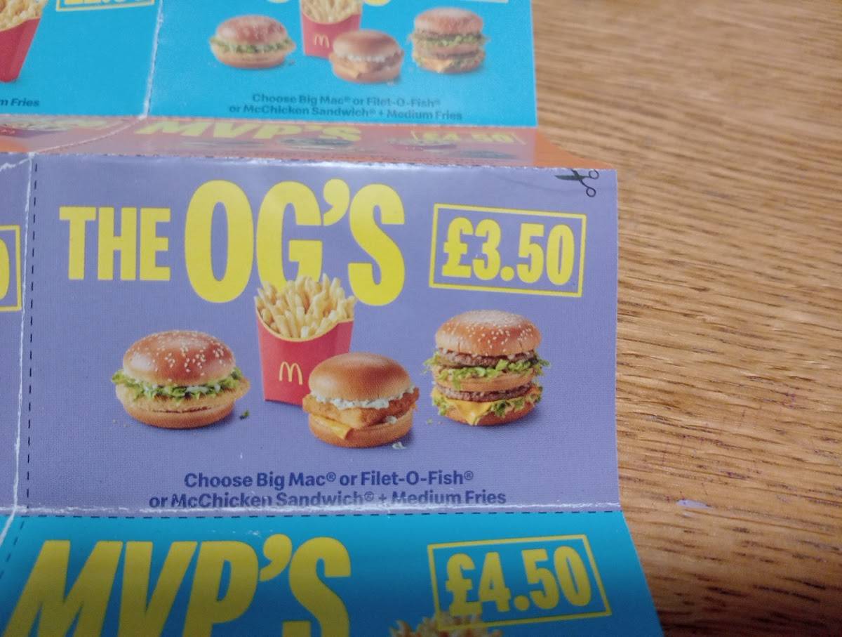 McDonald's меню
