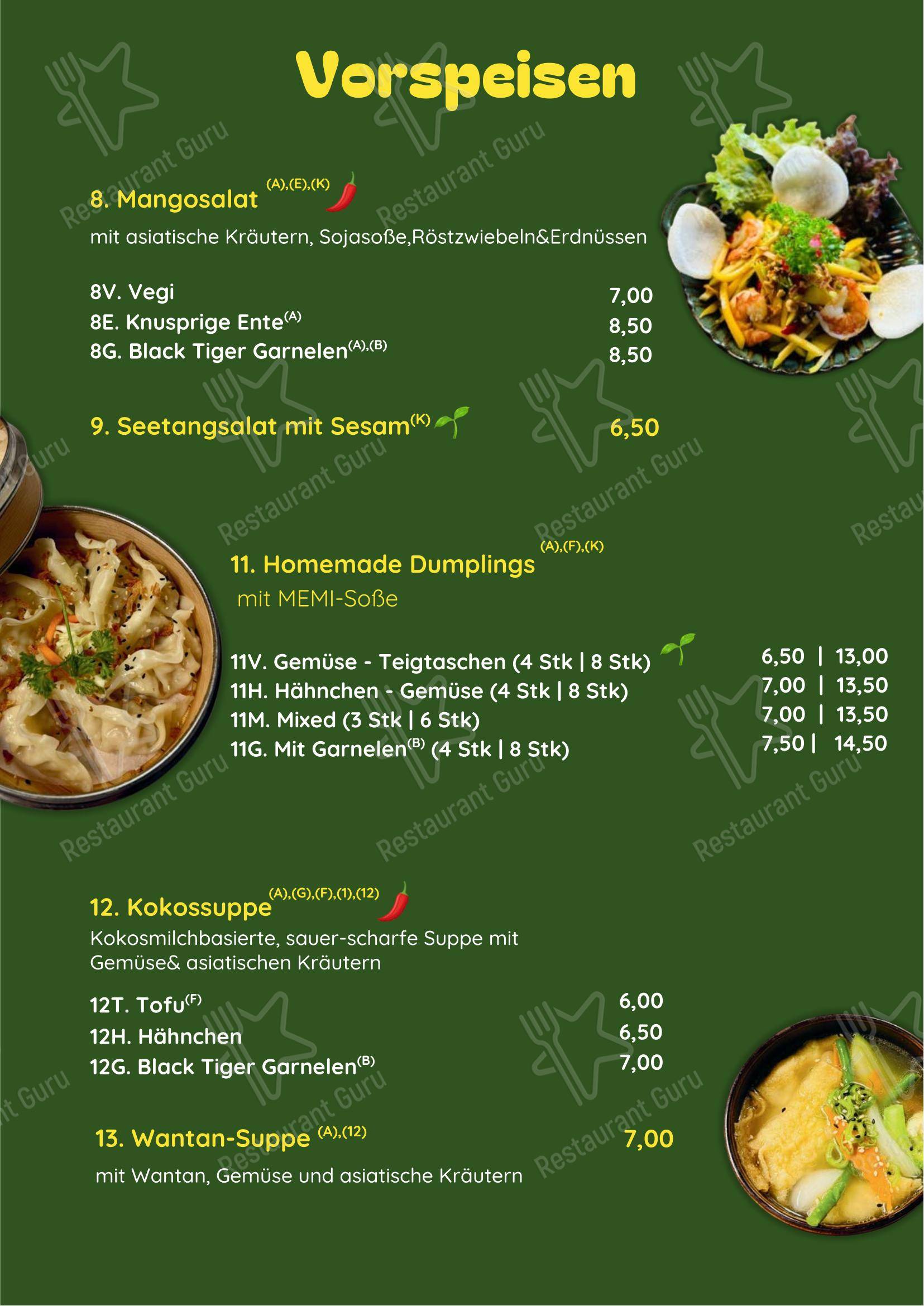 Меню напитков ресторана MeMi Restaurant