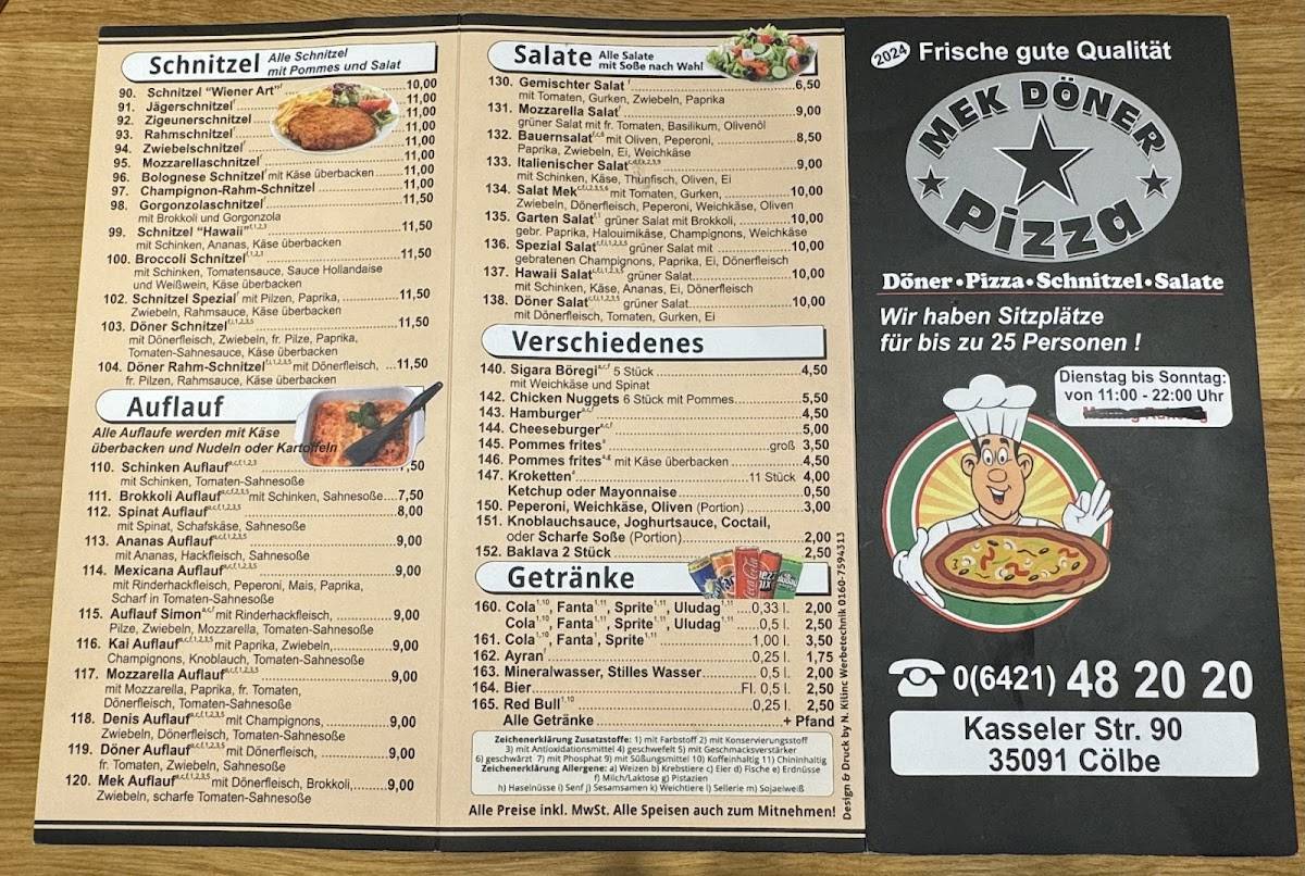 Mek Döner & Pizza меню