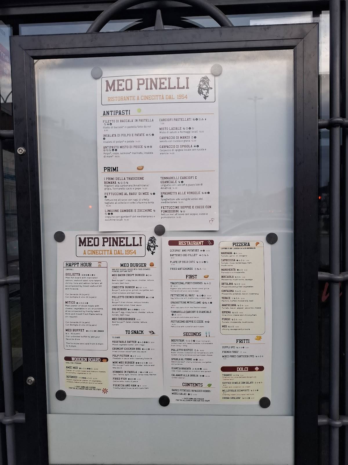 Meo Pinelli меню