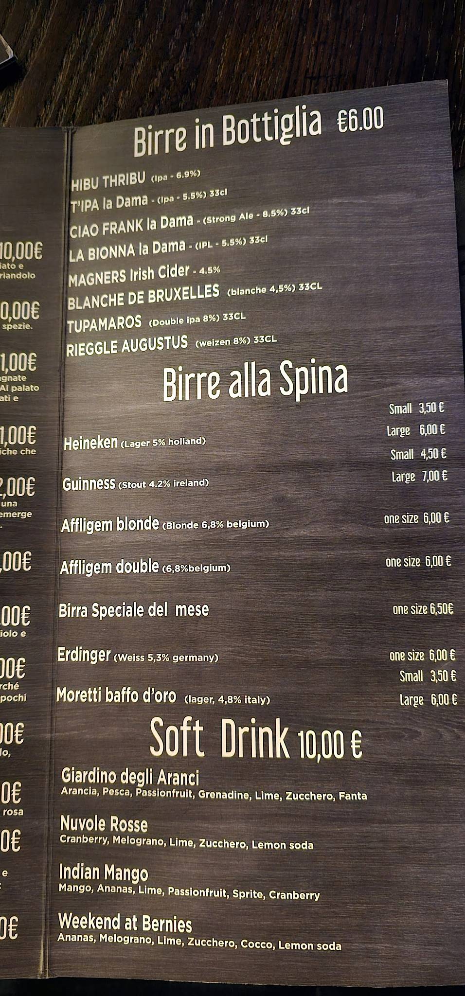 Merulana Pub & Bistrot меню