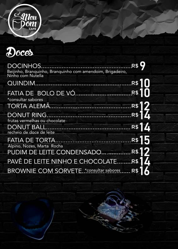 Meu Dom Café Rio Grande меню