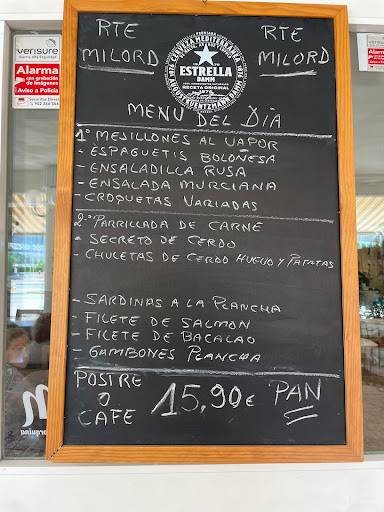 Milord Restaurante меню