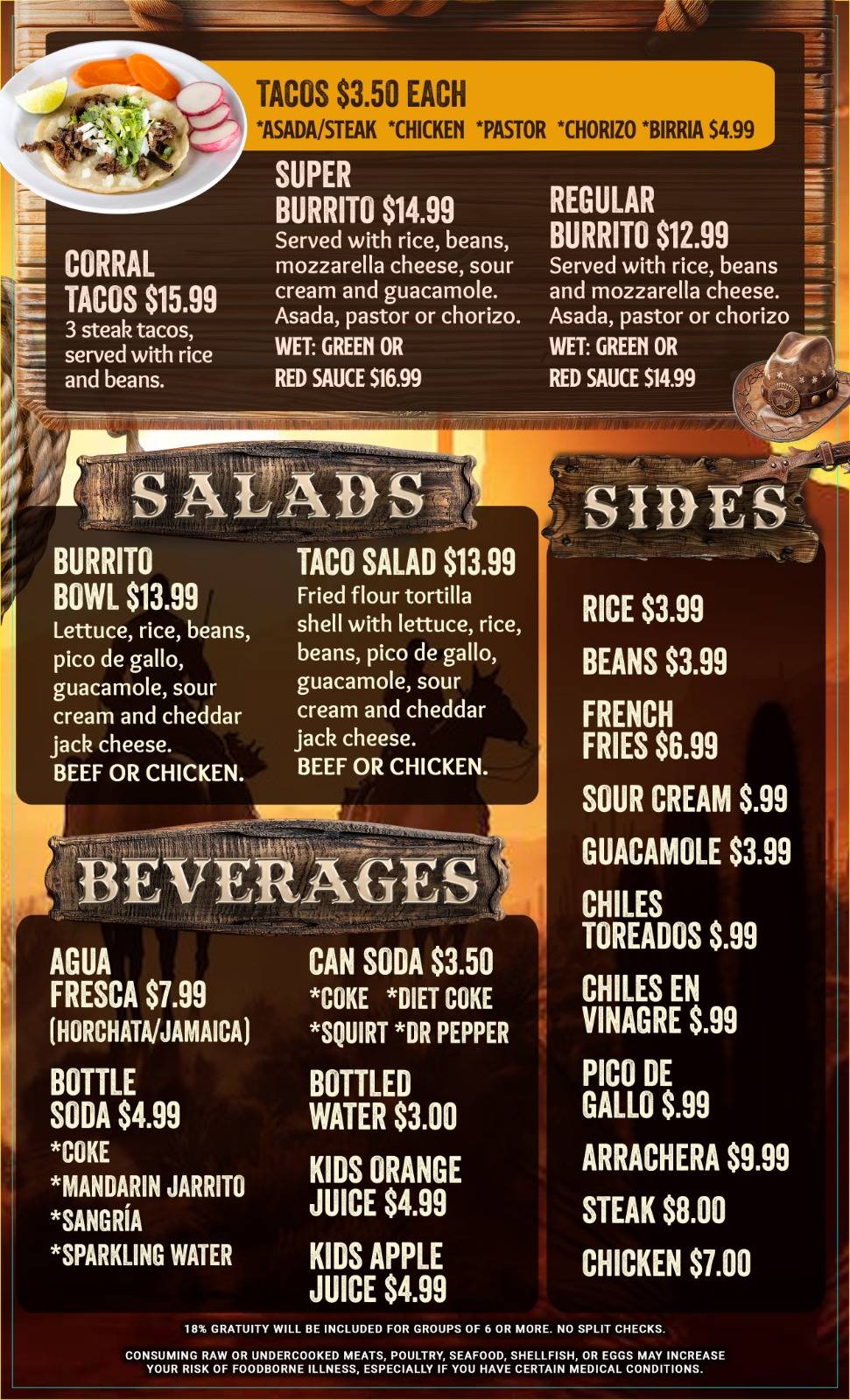 El Rodeo Bar & Grill меню