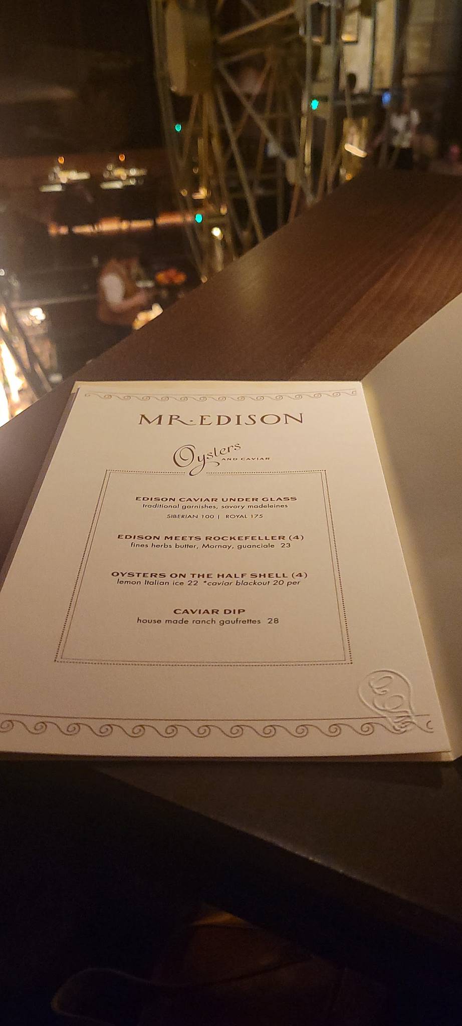 Mr. Edison меню