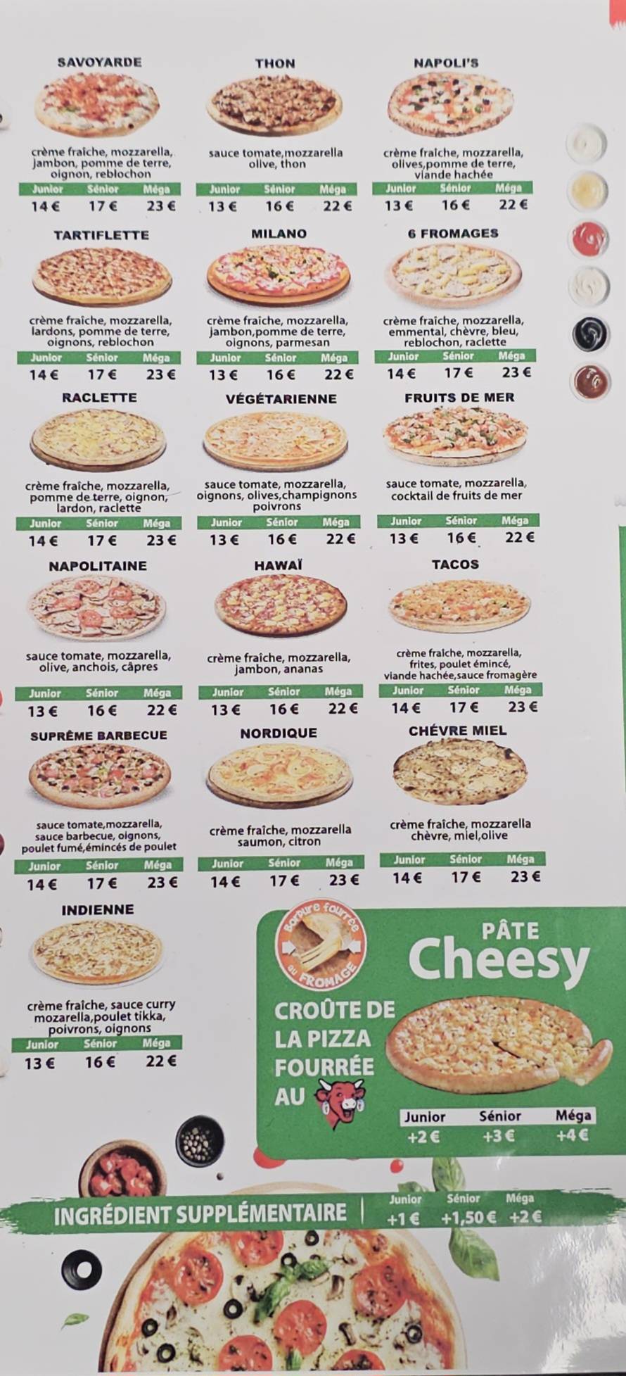 PIZZERIA COMPIEGNE : NAPOLI’S меню