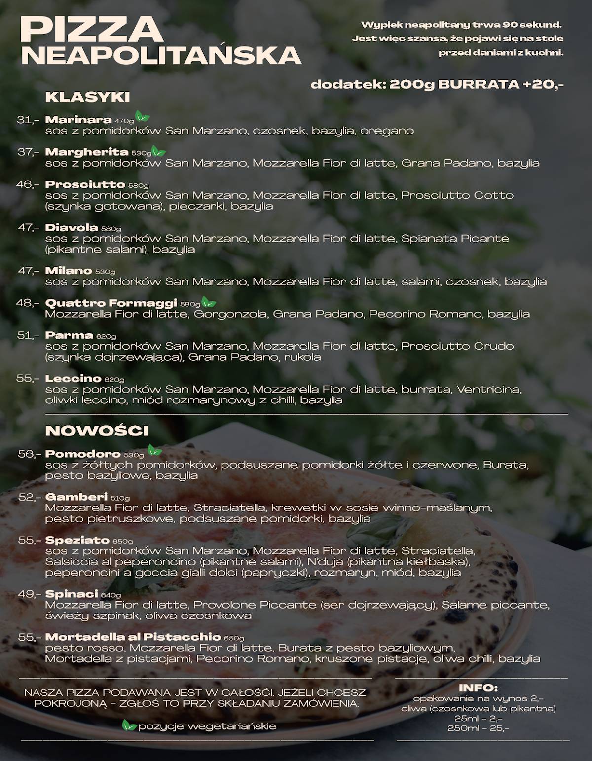 NOBO restauracja меню