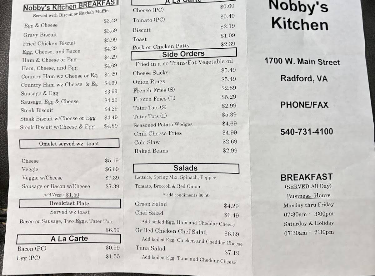 Nobby's Kitchen меню