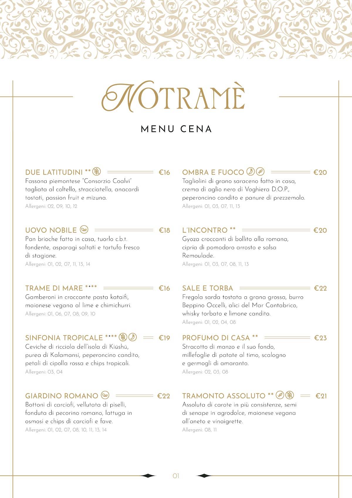 Notramè Bistrot меню