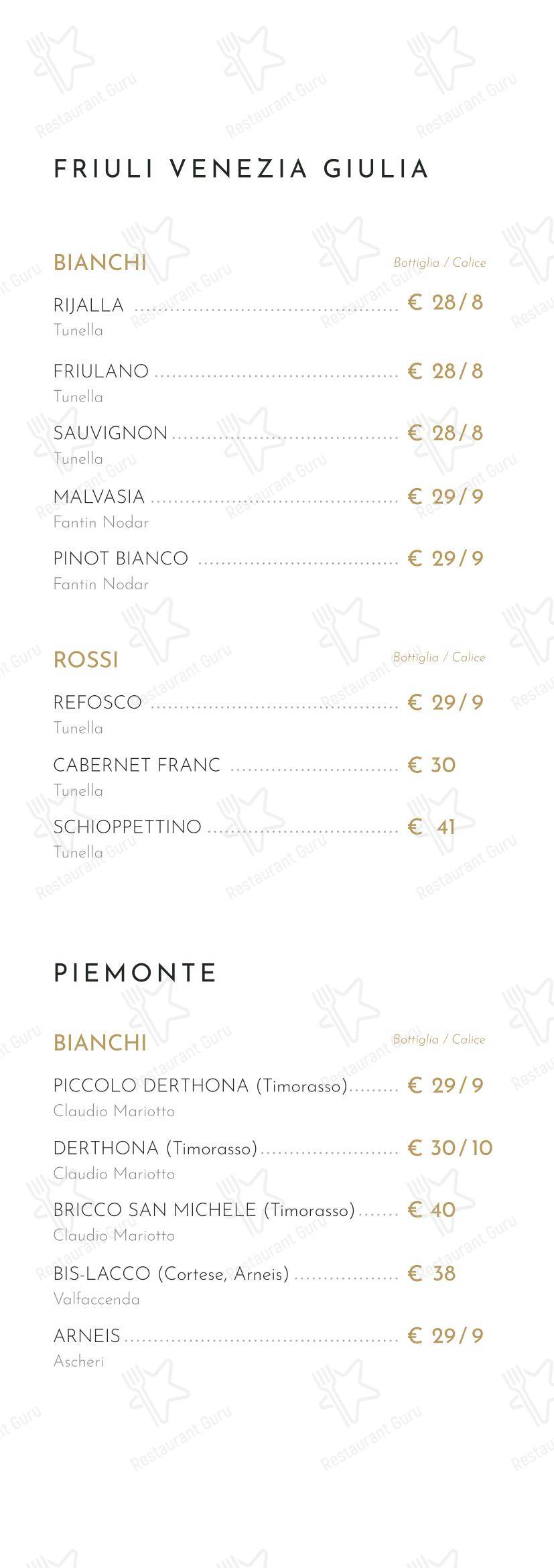 Меню ресторана Notramè Bistrot - Меню напитков