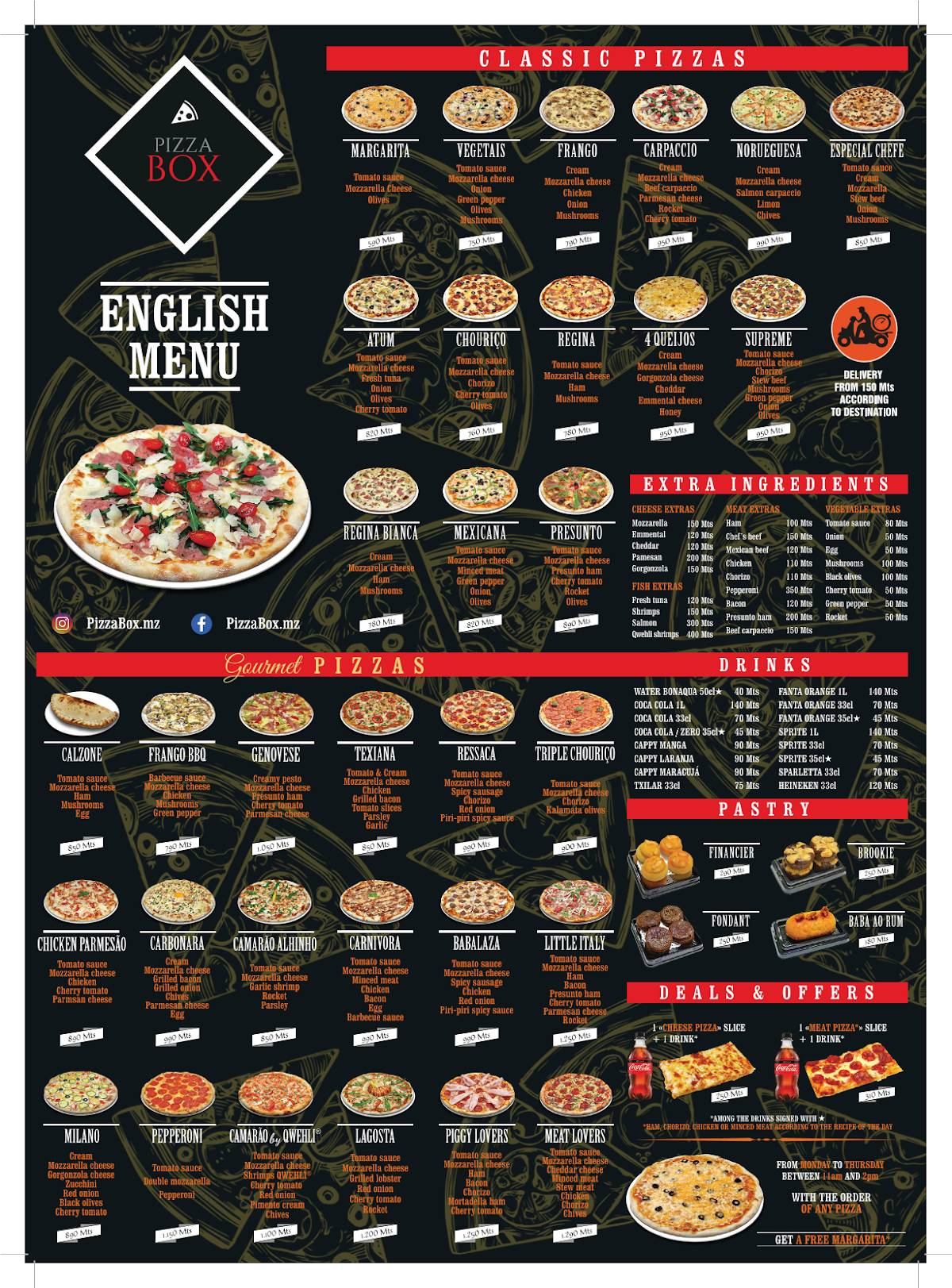 PIZZABOX меню