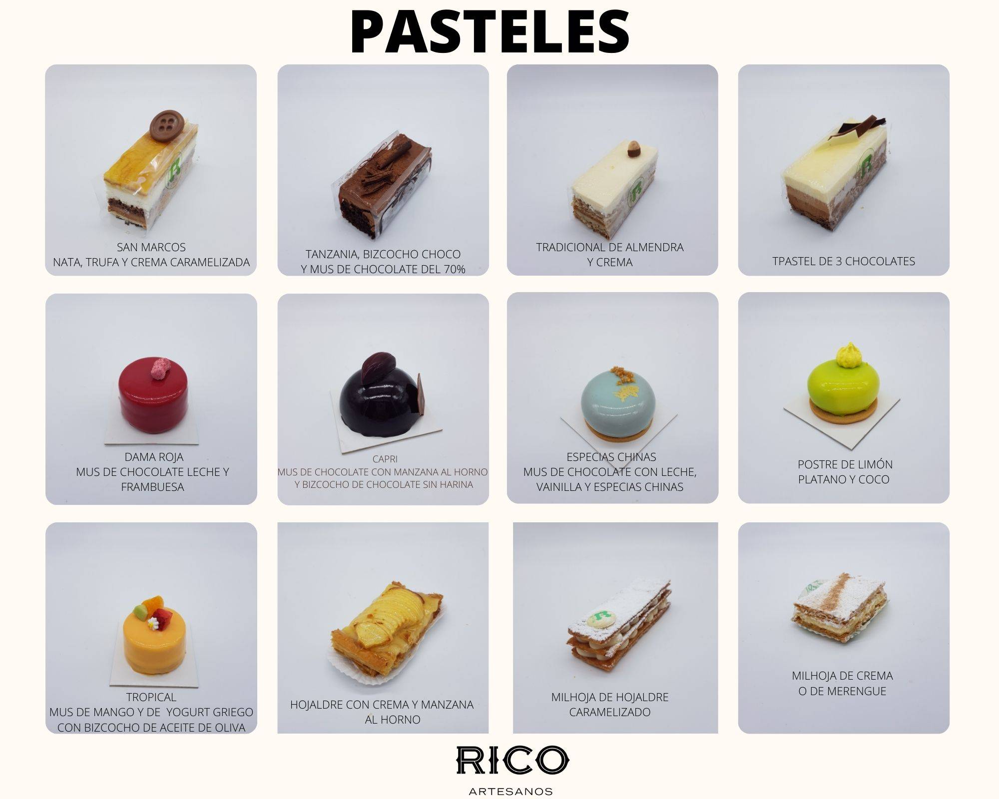 Pastelería Rico. меню