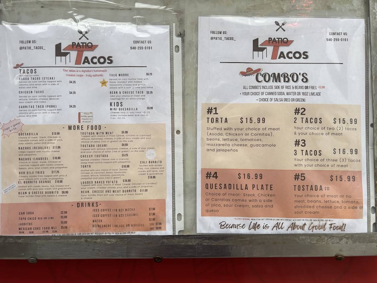 Patio Tacos меню