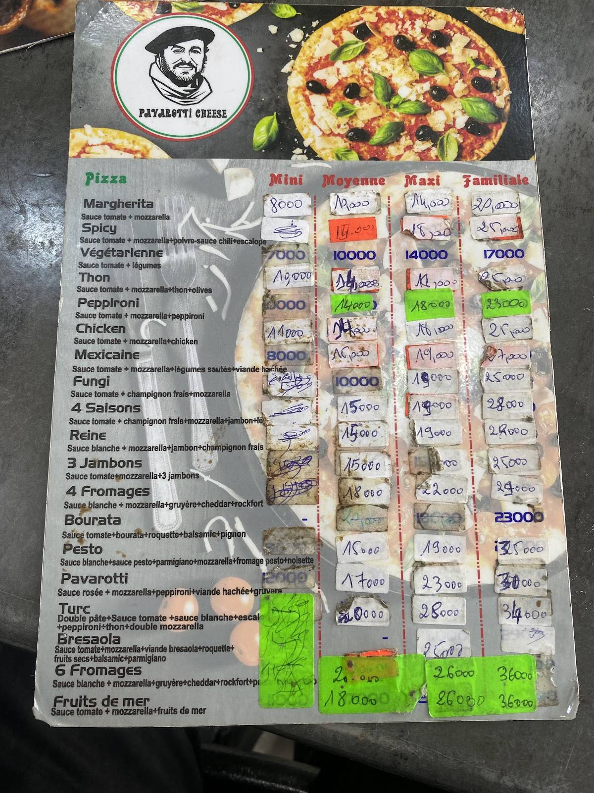 Pavarotti Cheese Rades Italien & Mundo меню