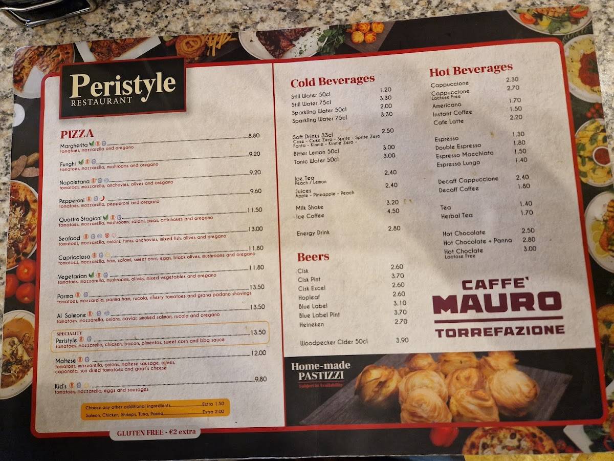 Peristyle Restaurant меню