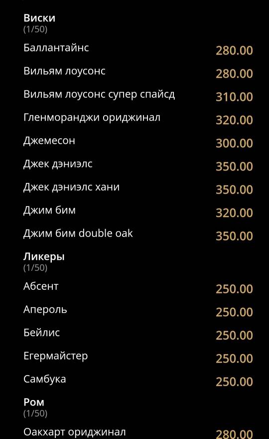 Ричмонд меню