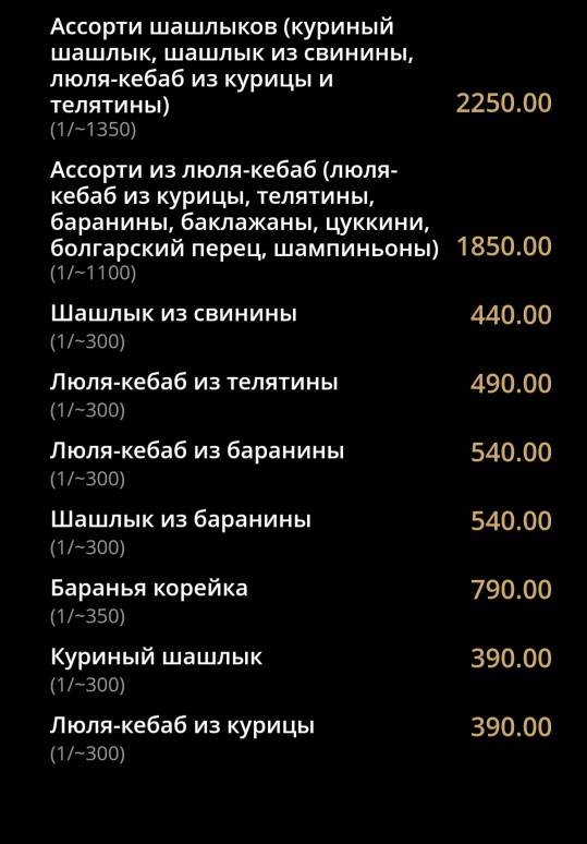 Ричмонд меню