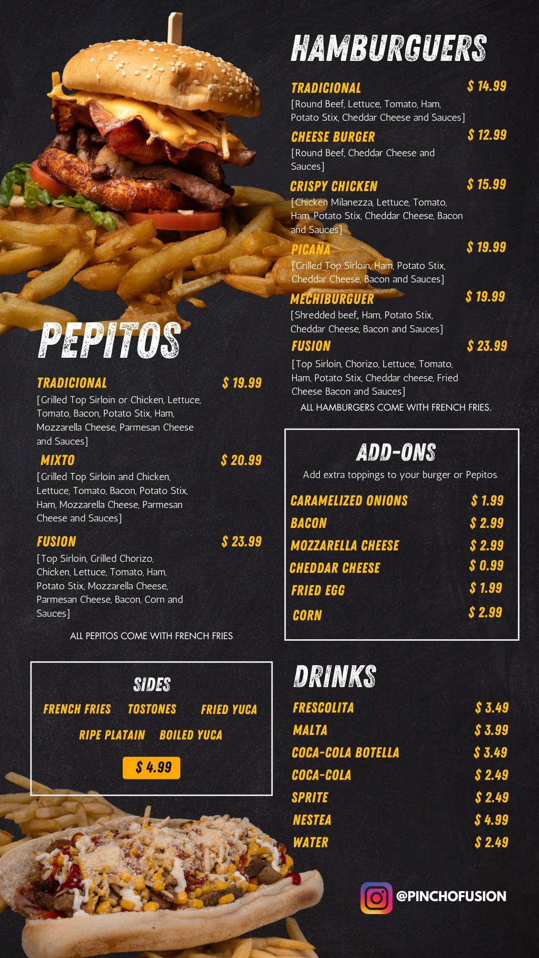 Pincho Fusion меню