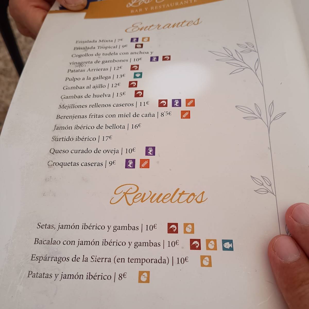 Pinos меню