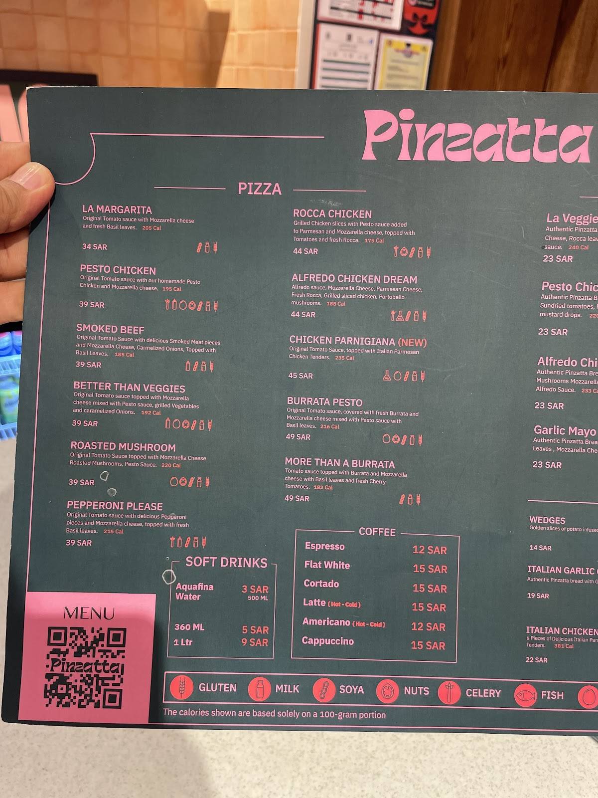 Pinzatta меню
