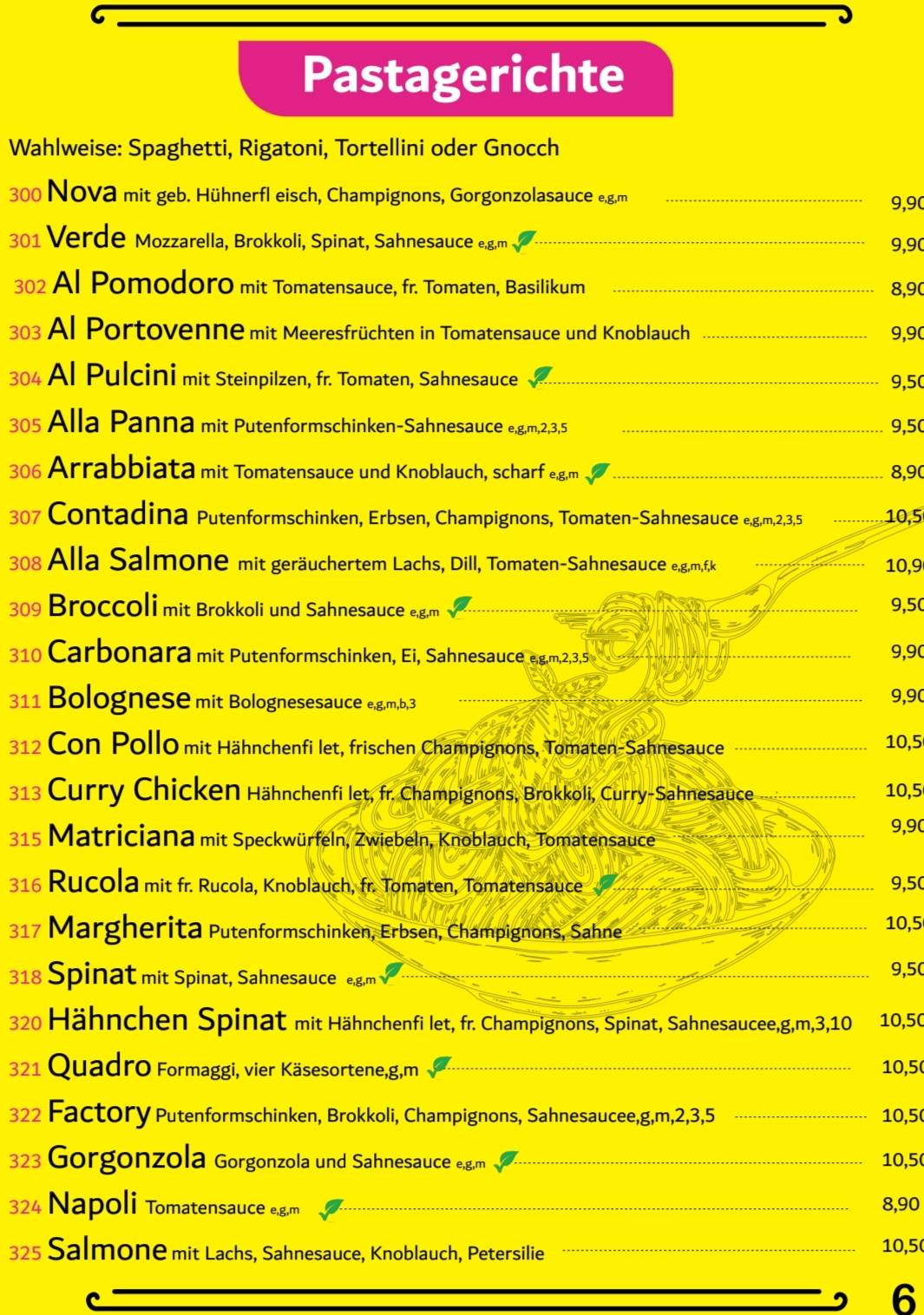 Pizza-Factory Rastatt меню