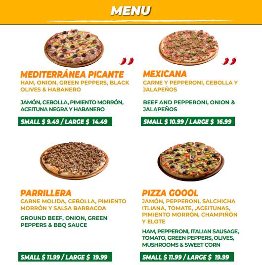 Pizza Goool меню