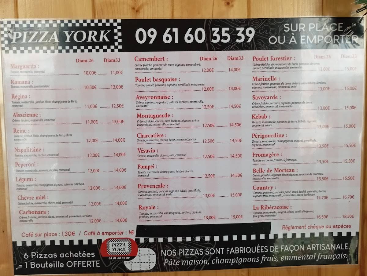 Pizza _ York меню