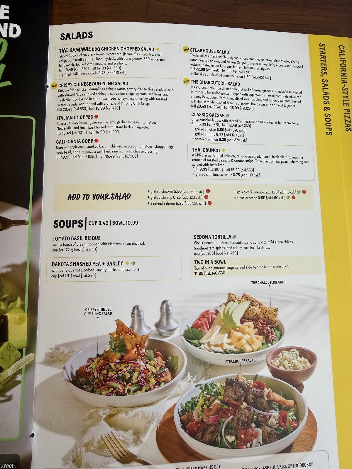 California Pizza Kitchen меню