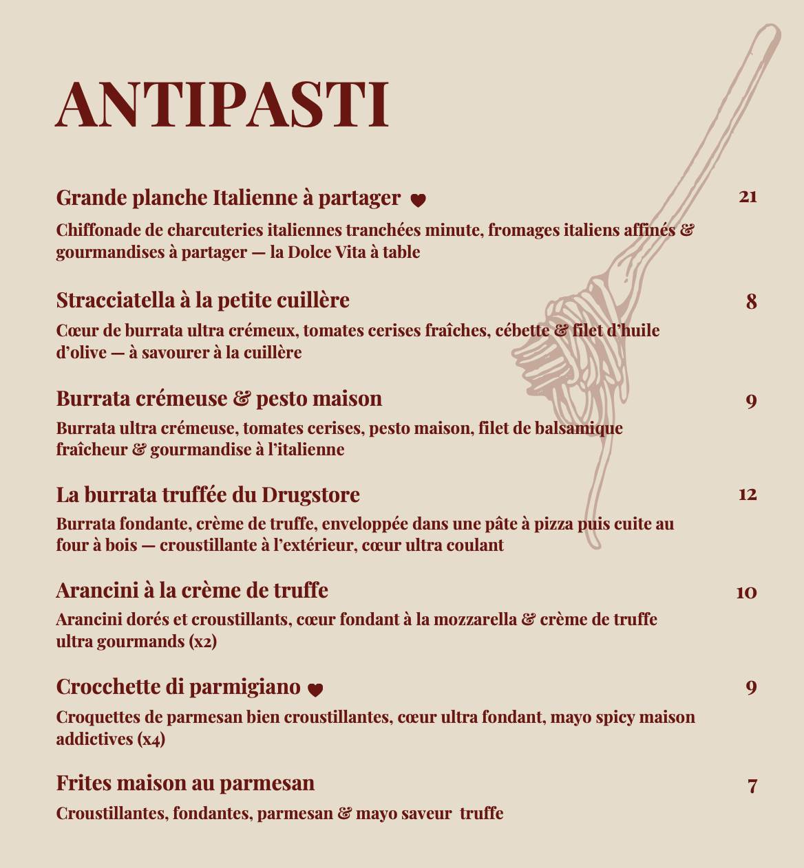Pizzeria Du Drugstore меню