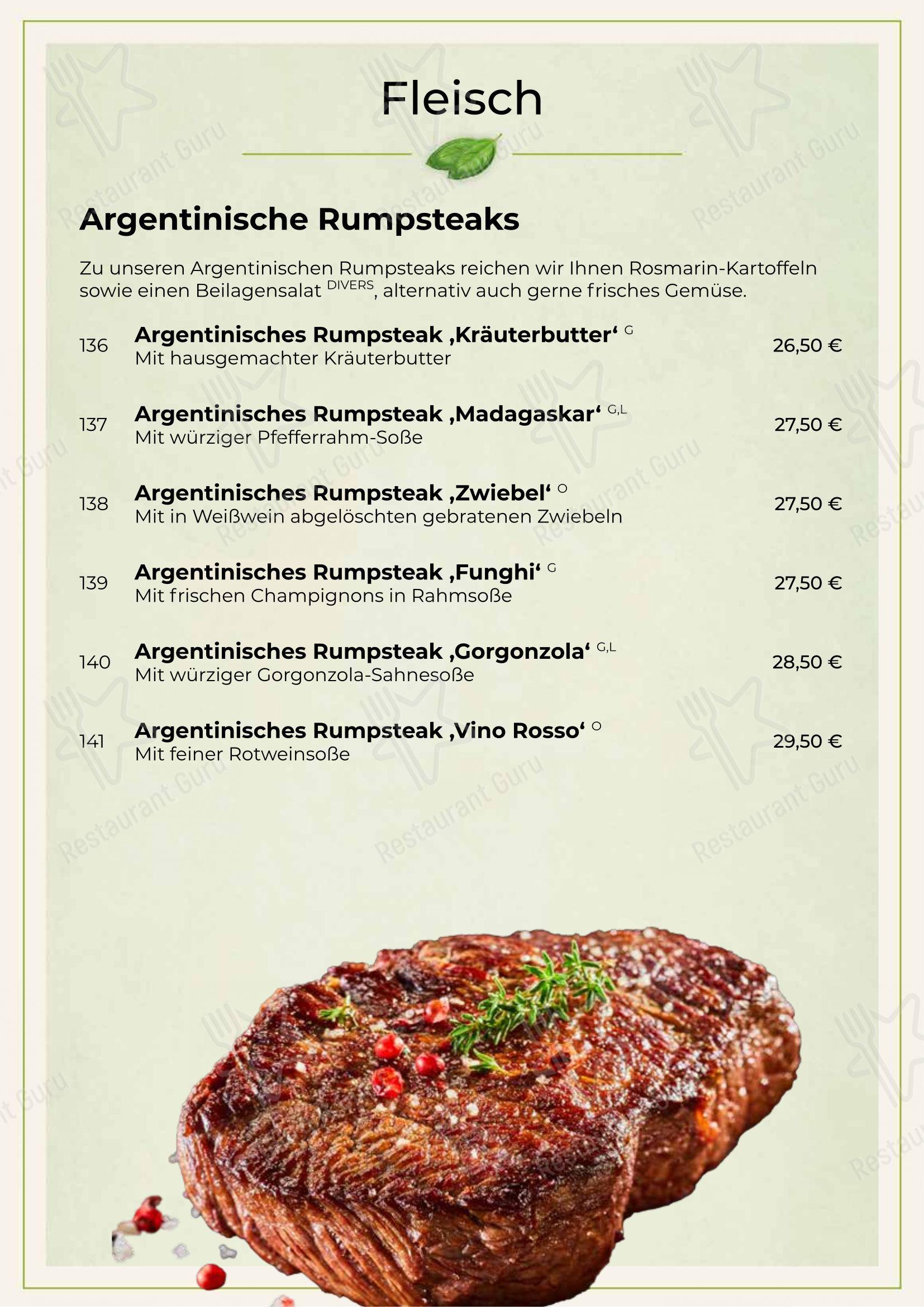 Меню напитков пиццерии Posto Bello Ristorante