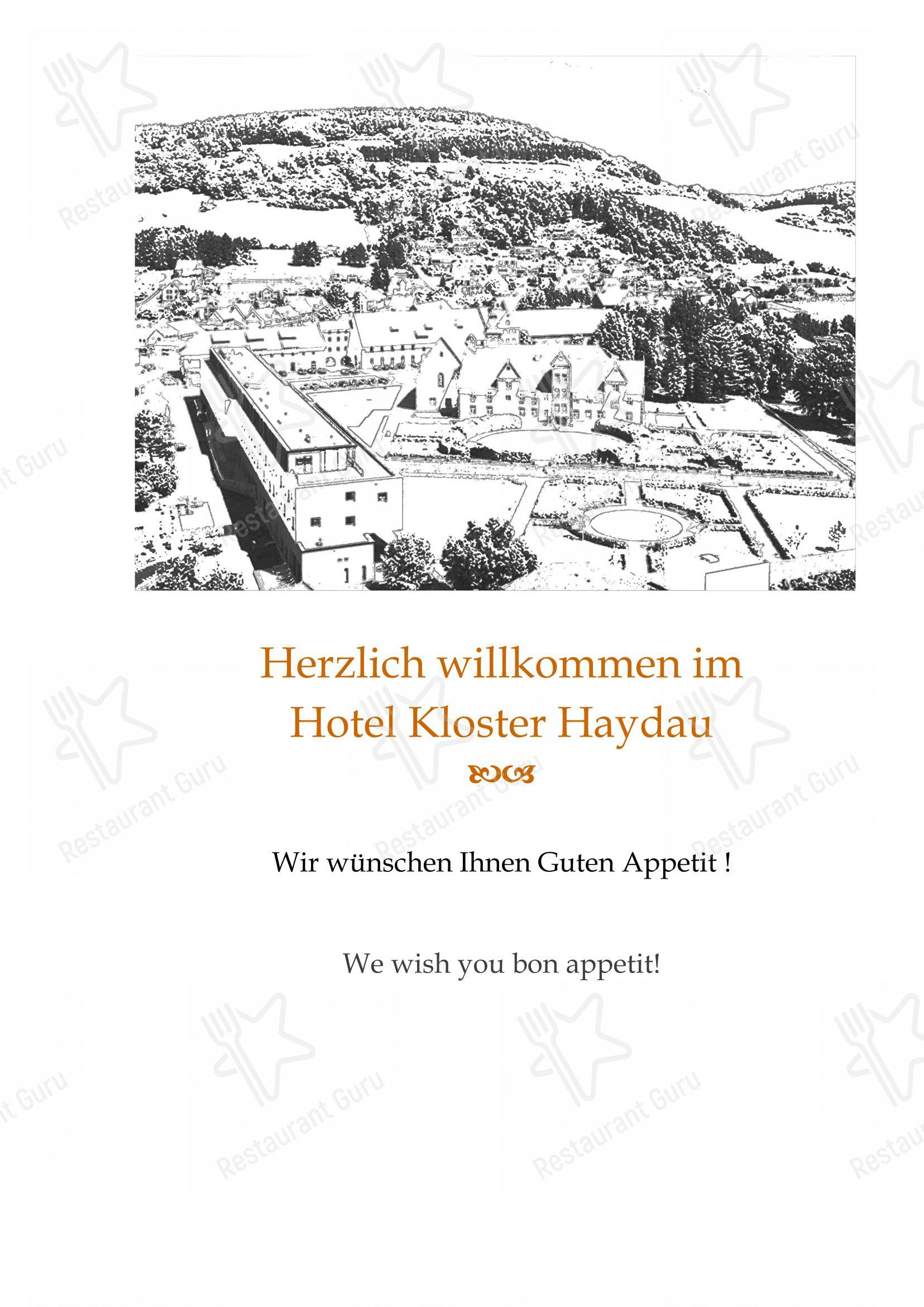 Hotel Kloster Haydau в Моршене - Меню