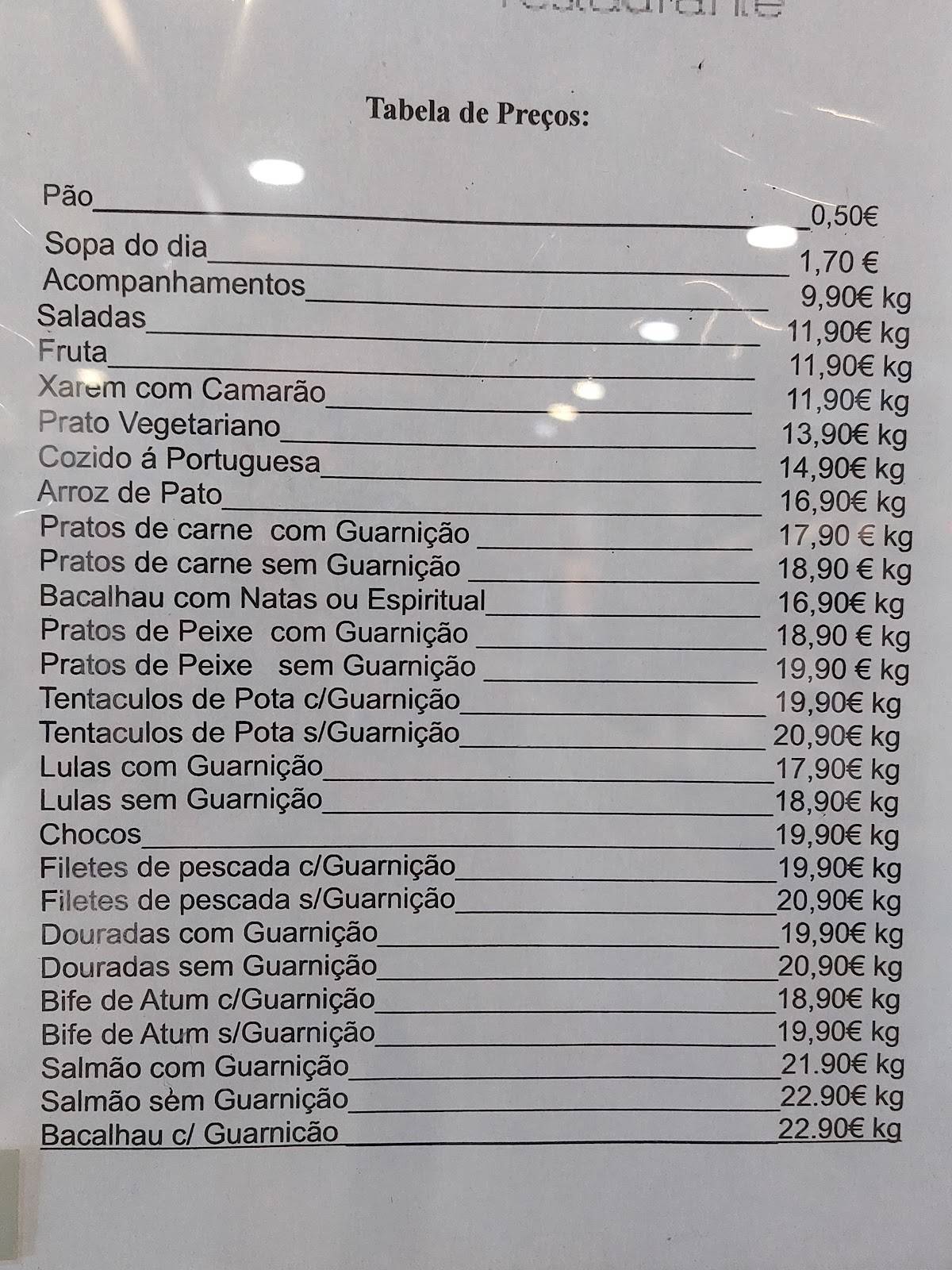Primavera Restaurante меню