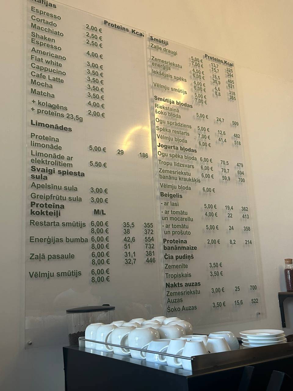 Protein Intake меню