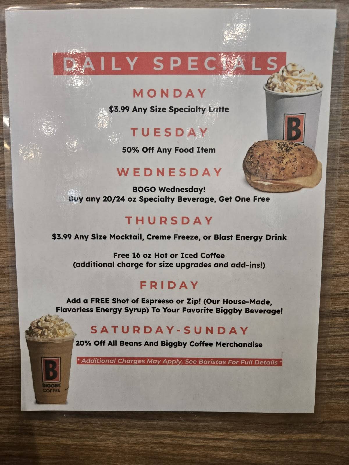 BIGGBY COFFEE меню