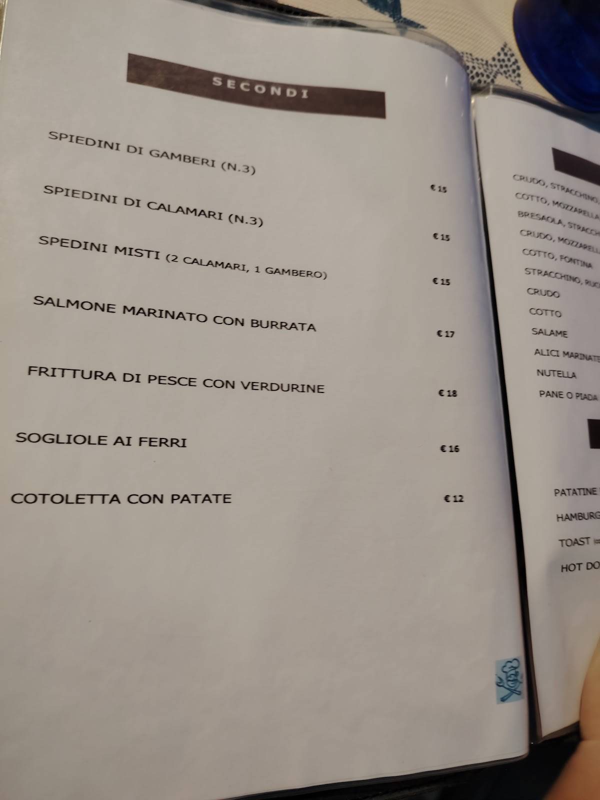 Bar Ristorante Riviera меню
