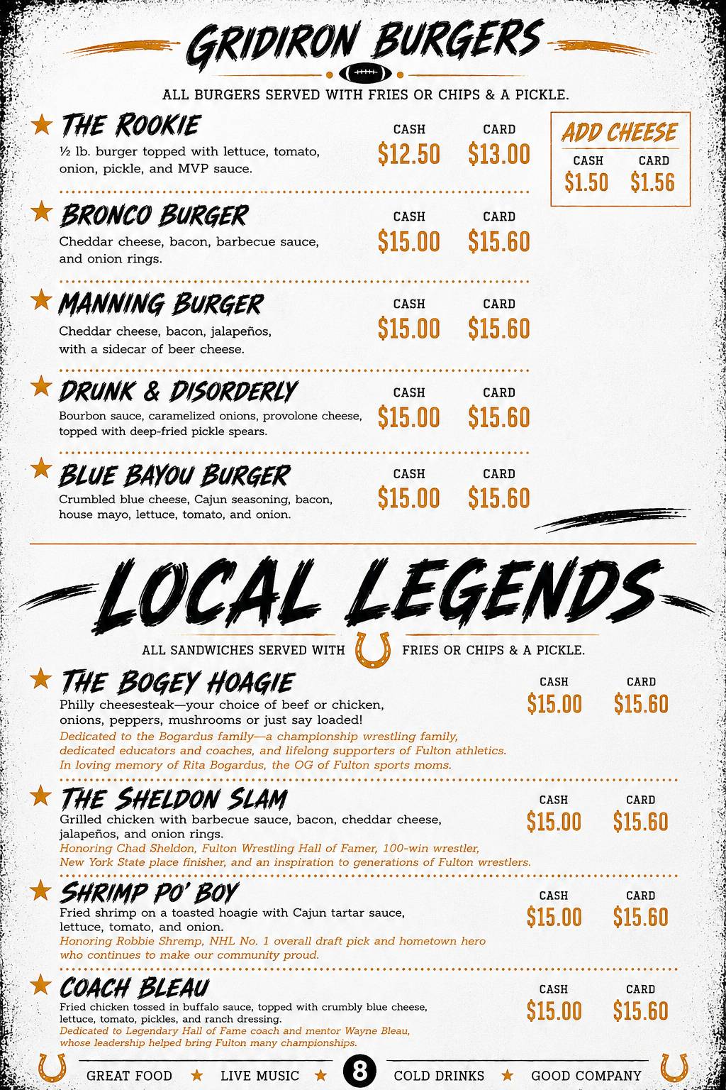 Muskies Sports Bar & Grill меню