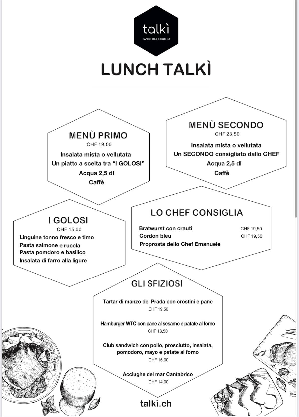 Talkì меню