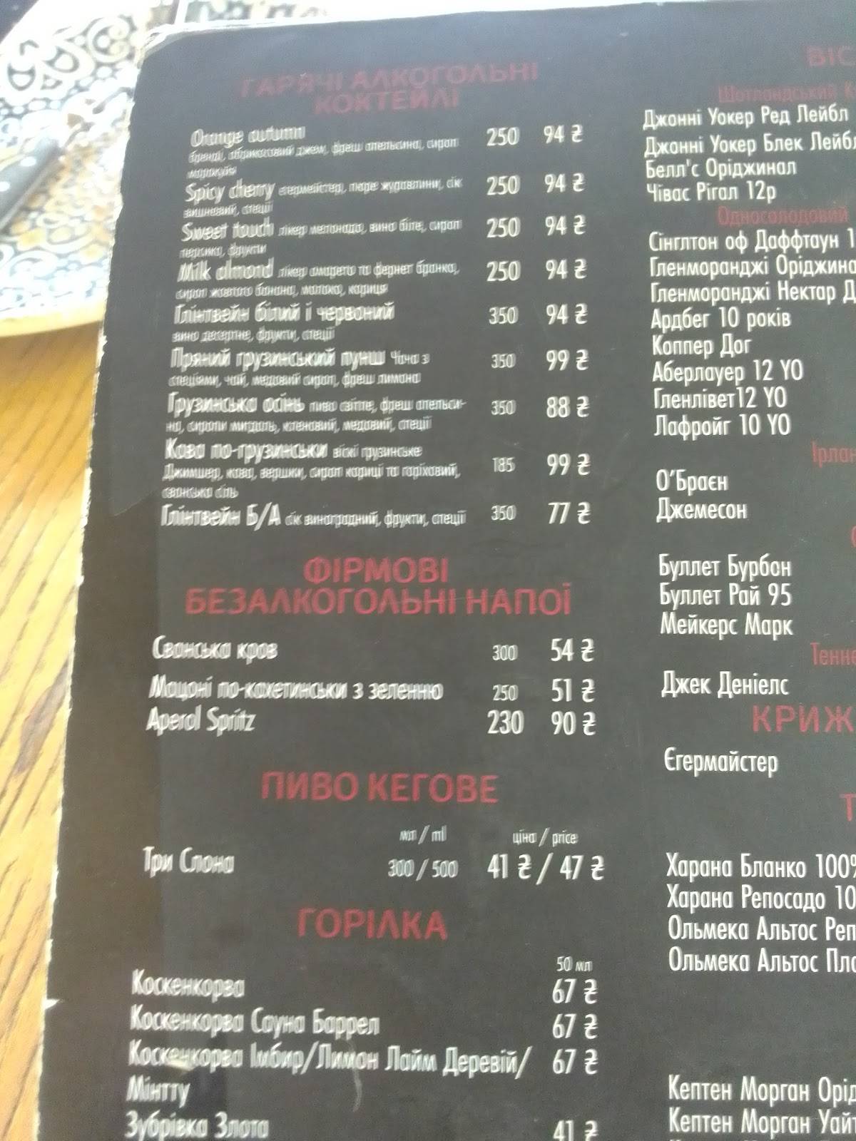 Puri меню