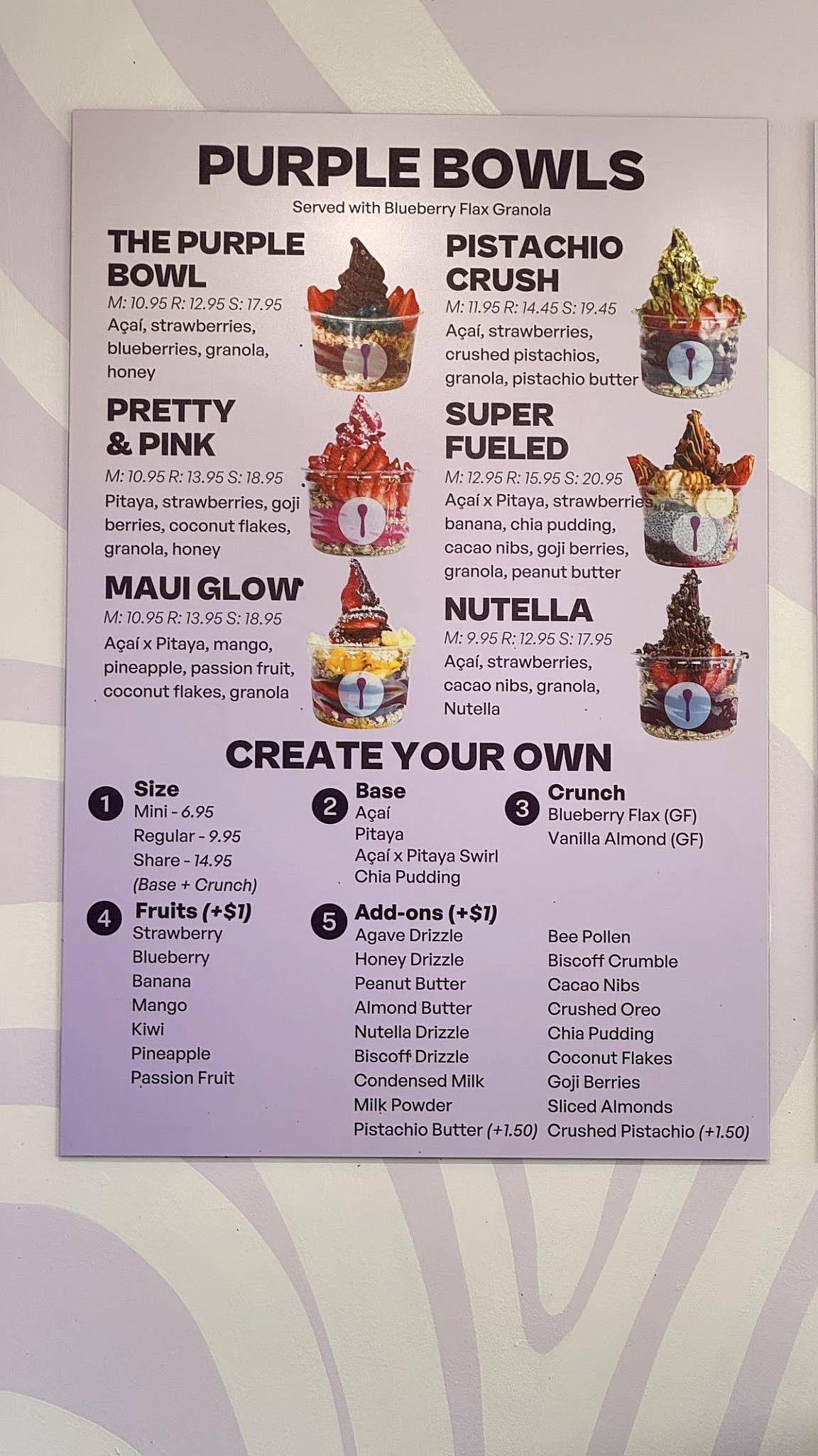 Purple Spoon Açaí меню