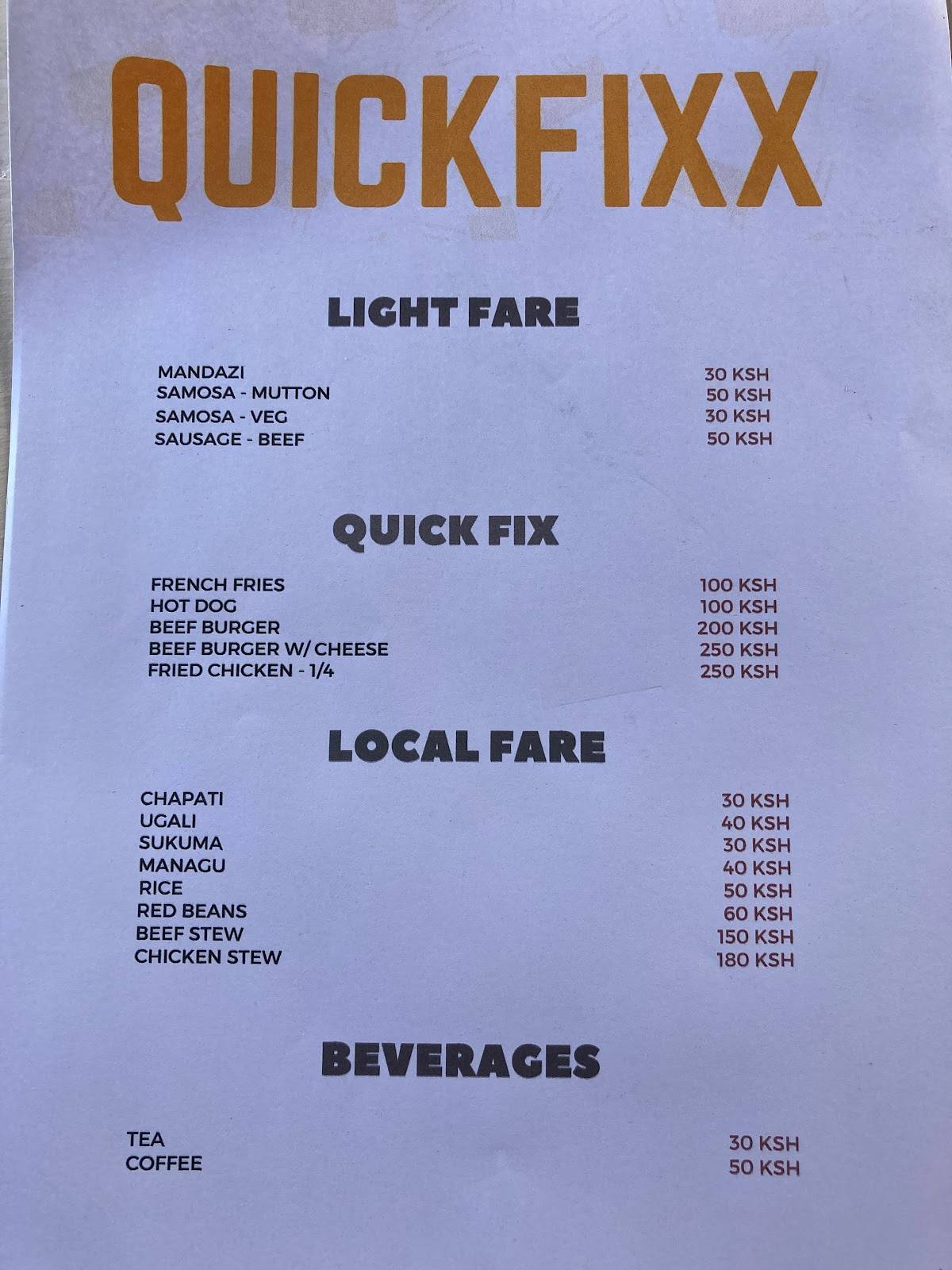 Quick Fixx меню