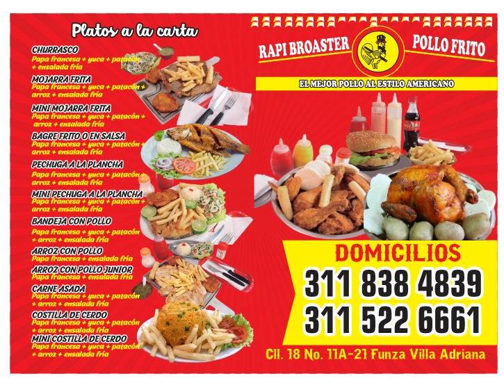 Rapi Broaster Pollo Frito меню