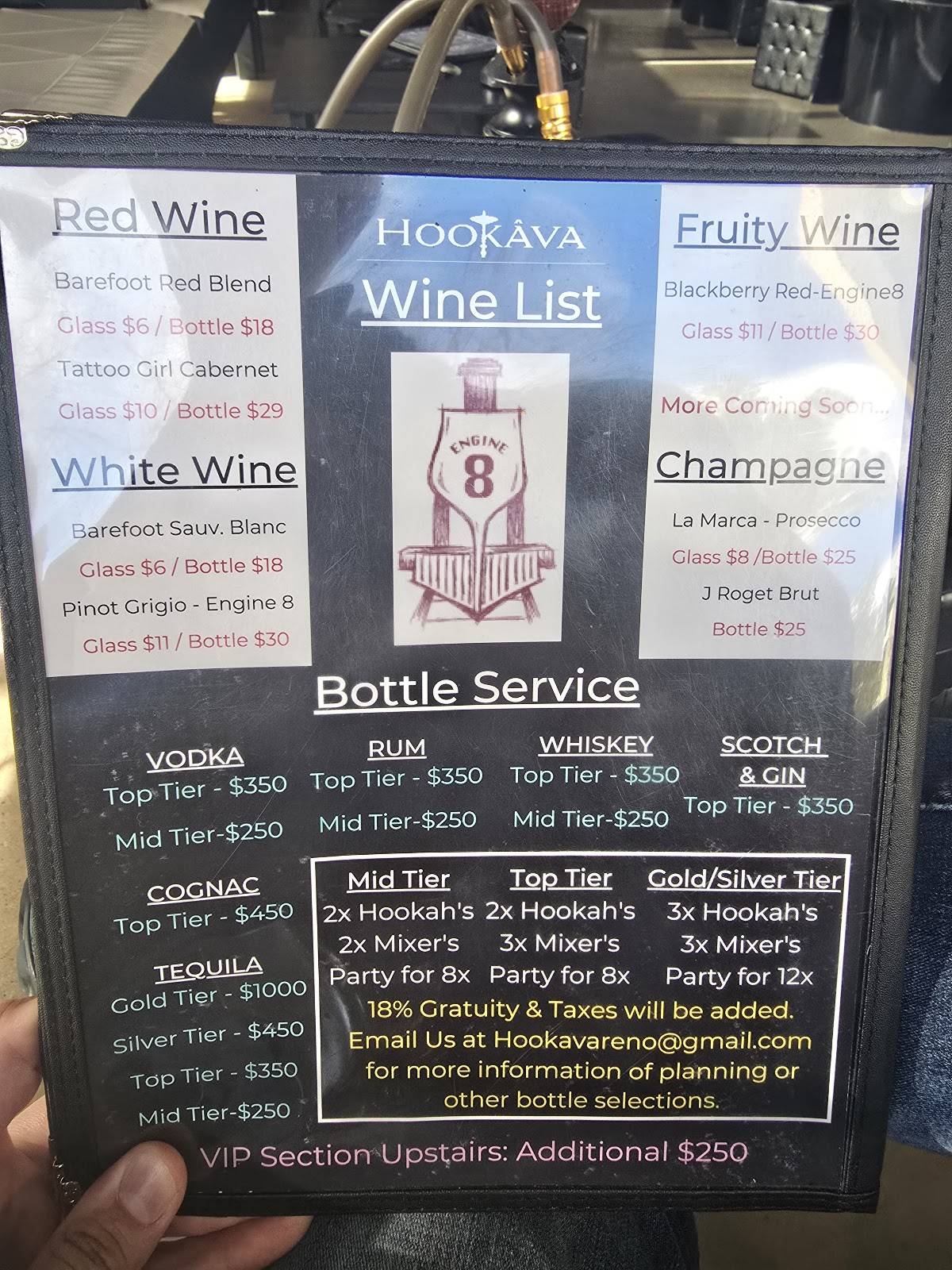 Hookava меню