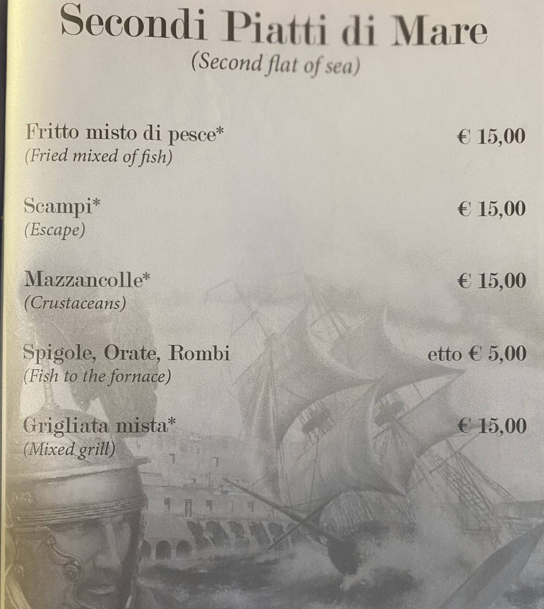 Angolo de' Trastevere меню