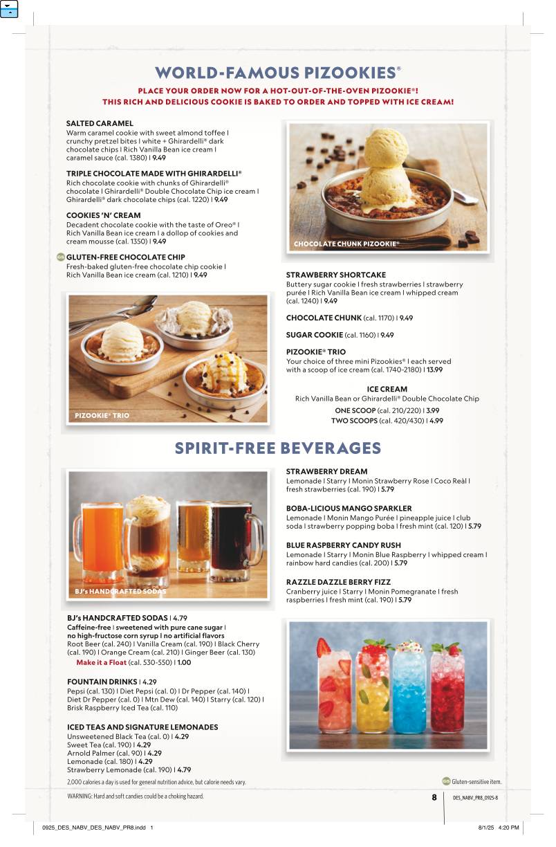 BJ's Restaurant & Brewhouse меню