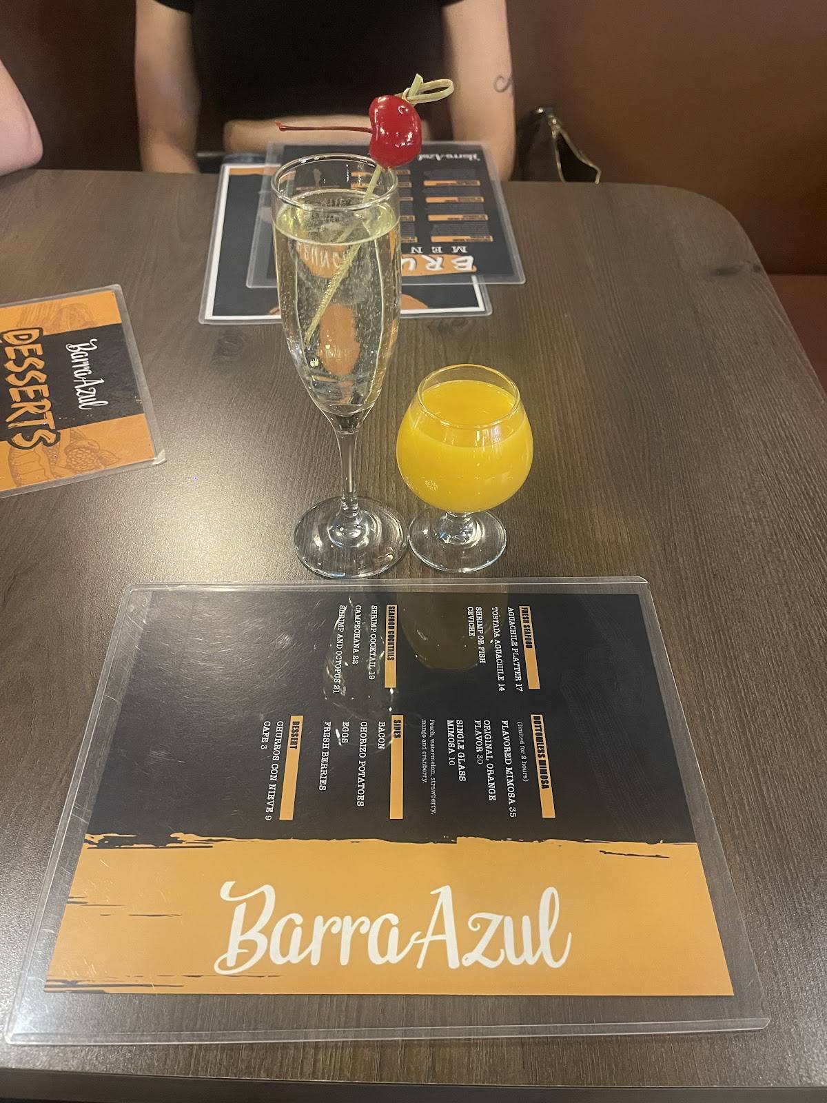 Barra azul меню