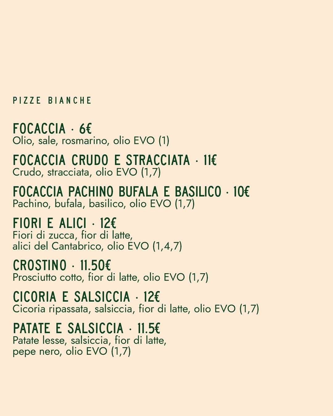Bassa Pizzeria меню