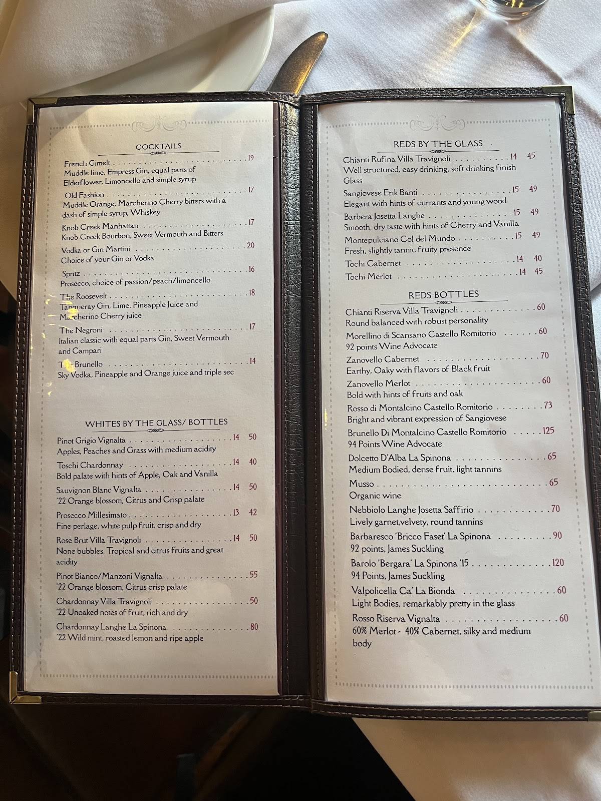 Brunello Ristorante Italiano меню