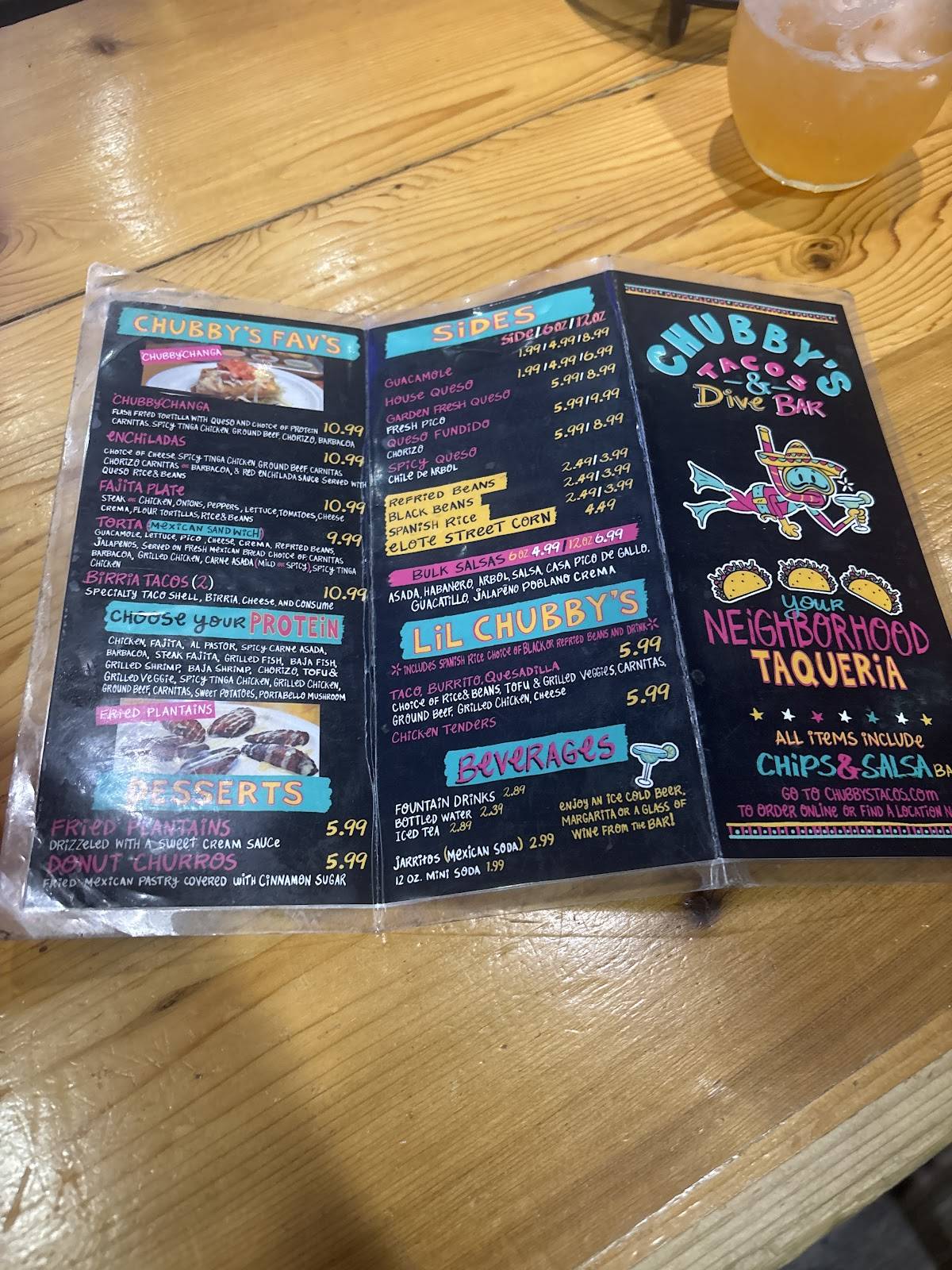 Chubby's Tacos Raleigh меню