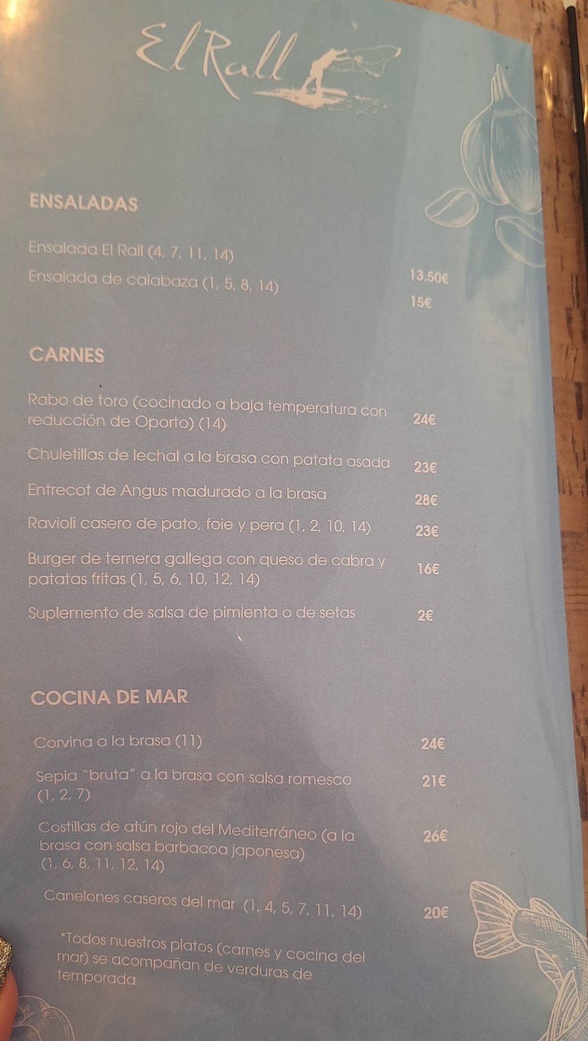 El Rall меню