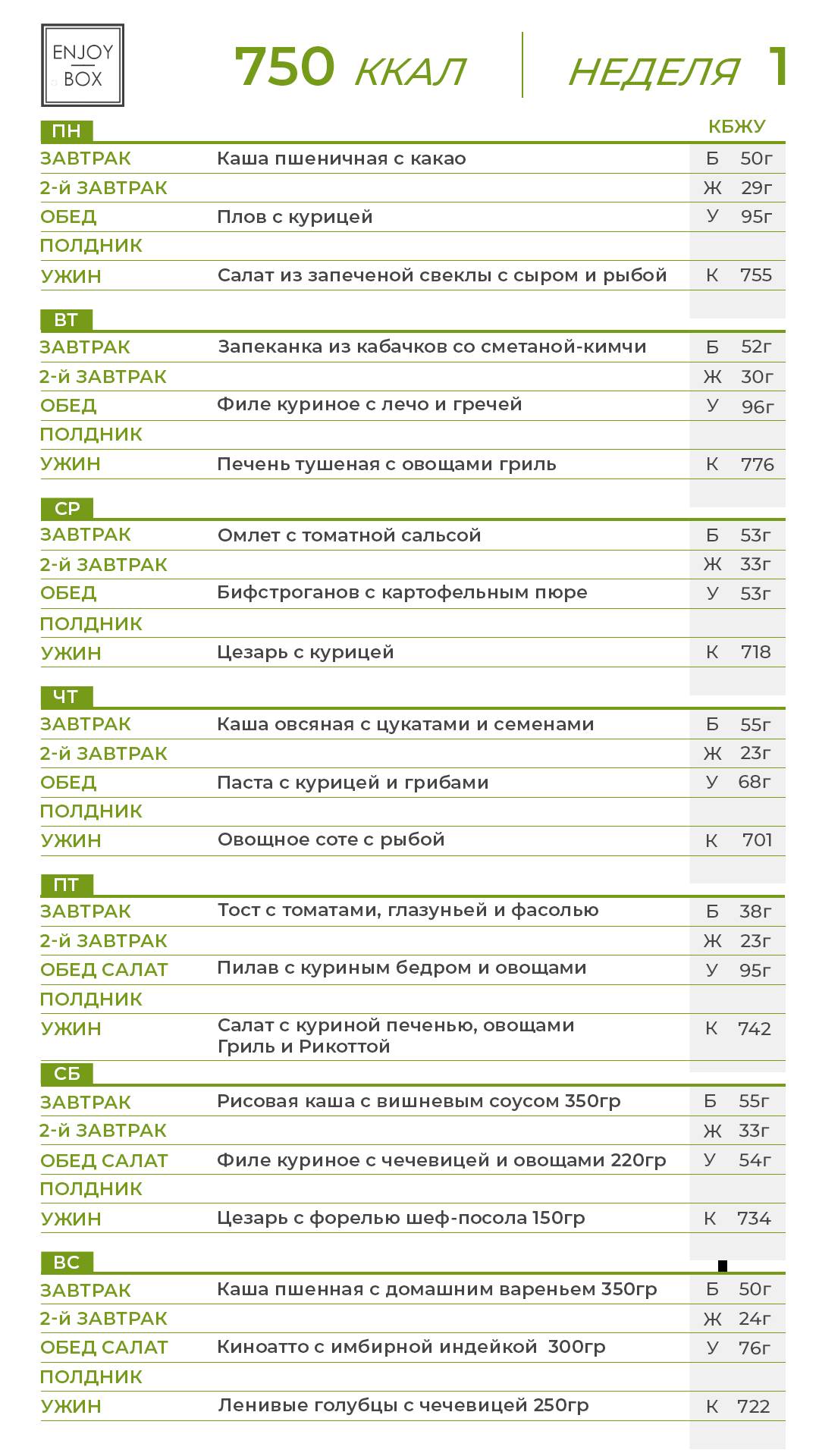 EnjoyBox меню